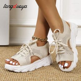 Casual Shoes Summer Women Sneakers 2024 Sports Sandals Fashion Mesh Women's Thick-Soled Soft-Soled Platform
