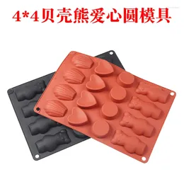 Baking Moulds Silicone Accessories Chocolate Mould Cake Crafts Bear Round Heart Shaped Shell Mould