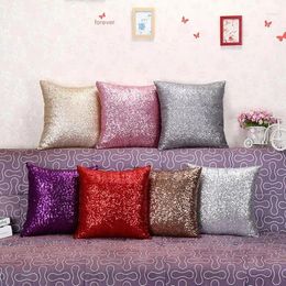 Pillow Home Decor Cover Glitter Sequins Pillowcase Living Room Household Solid Waist Throw Covers 40cmx40cm A217