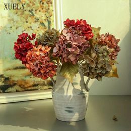 Decorative Flowers Pink Artificial Hydrangea Flower Branch Wedding Floral Arrangements Accessories Table Vase Ornaments Po Prop Christmas