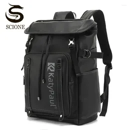 Backpack 2024 Men High Quality PU Leather Backpacks Large Capacity Outdoor Travel Rucksack Casual Shoulder Bags Black Laptop Bag XA117M