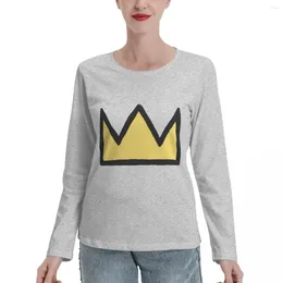 Women's Polos Crown Long Sleeve T-Shirts Korean Fashion Anime T-shirt Aesthetic Clothing T Shirts For Women Graphic