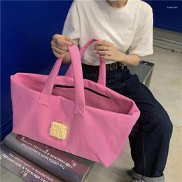 Bag Simple Wool Women Noodles Handbags Lovely Pink Female Shoulder Shopping Bags Fashion Design Large Capacity Laides Casual Tote