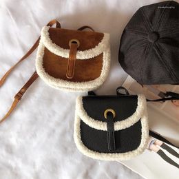 Bag Fashion Plush Saddle Wild Fur Shoulder Messenger For Women 2024 Winter Wool Leather Crossbody Vintage Handbags Sac