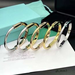 TiffanyJewelry Bock Bracelet Masday Designer U-форма бриллиант браслет серебряное золото из нержавеющей стали браслет женщины роскошные Tiffanyjewelry с коробкой 653