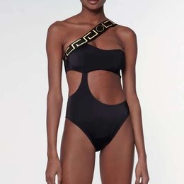 Black Bandage Bikini Female Bodysuit Swim Suit Designer Brand Womens Swimwear One Halter Bathing Padded Swimming Sexy Wear ggitys FBQL