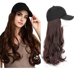 Wig Womens Duck Tongue Hat Simulation Long Hair Big Wave Integrated Fashion Hat Wig