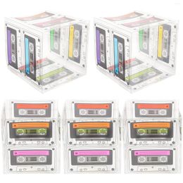 Gift Wrap Cassette Tape Bucket 80S Party Favor Boxes Plastic Candy Storage Cube Retro Centerpiece Music Table Popcorn