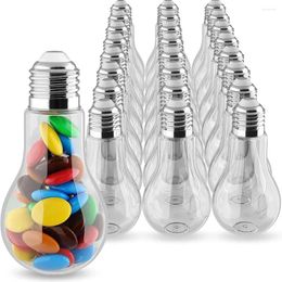 Storage Bottles Plastic Light Bulb Jars Candy Containers Clear Fillable Lightbulb Ornaments For Crafts Drink Party Favors