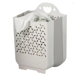 Laundry Bags Foldable Basket Wall Clothes Hampers For Portable Collapsible Hollow Design Space-saving