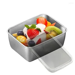 Dinnerware Stainless Steel Container Outdoors Picnic Fresh Lunch Bento Box Freezer Crisper Small Fruit Snack Storage With Lid