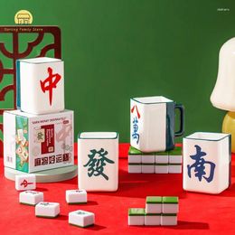 Mugs Chinese Mahjong Ceramic Coffee Tea Wine Milk Breakfast Cup Funny Family Restaurant Decoration Creative Gift For Friends