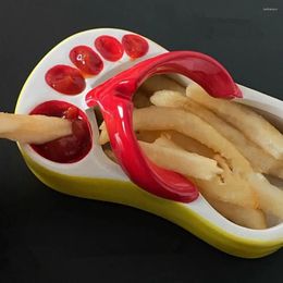 Plates Novel French Fries Plate Creative Funny Slipper Shaped Ceramic Boats Fry Cup Holder For Restaurant Party Home