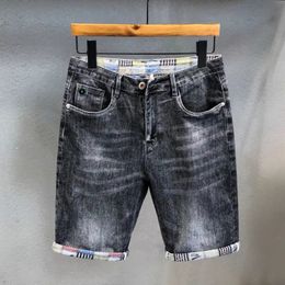 Short Jeans Pants for Men Baggy Jorts Y2k Thin Streetwear Stretch Korean Fashion Man Denim Shorts Original Cowboy Retro Luxury 240511