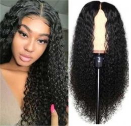 Kinky Curly 360 Lace Frontal Brazilian Wig For black Women loose curly glueless synthetic lace front wig with baby hair blenched knots DHL Free