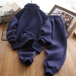 Clothing Sets Boys Sweatshirts Pants Kids Suits 2PCS/Set Cotton 2024 Khaki Spring Autumn Jogging Suit Teenagers Children