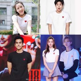 Play Fashion Mens T-shirts Designer Red Heart Shirt Casual Tshirt Cotton Embroidery Short Sleeve Summer T-shirt Asian Sizes888