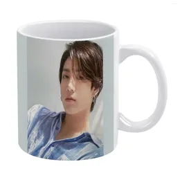 Mugs Season's Greetings 2024 Jungkook White Mug Coffee 330ml Ceramic Home Milk Tea Cups And Travel Gift For Friends Love You