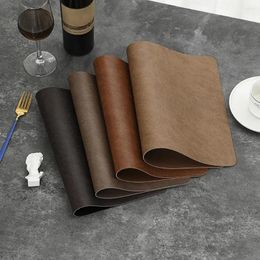 Table Mats Scratch-resistant Placemat Elegant Faux Leather Set Heat-insulated Decor Easy To Clean Waterproof For Dining
