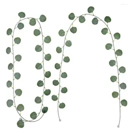 Decorative Flowers Low Maintenance Artificial 10-piece Faux Eucalyptus Garland Set For Wedding Backdrops Fireplace Decor Wall Room