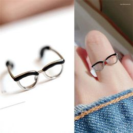 Cluster Rings Creative Alloy Glasses Cute Boys Girls Children's Finger Jewellery Exquisite And Small Gifts For Nearsighted Friends