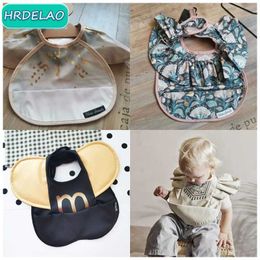 Bibs Burp Cloths Baby bib INS Nordic style angel feeding bag Burp girl boy baby meal bib waterproof and easy to clean cute elephant bib soft PU gift d240513