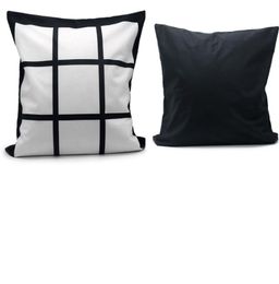 10pcs Winter Pillow case Sublimation 9 panel Blank Peach skin velvet heat transfer cushion cover 4040cm3007029