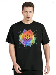 Men's T Shirts Pom Puppy Owner Shirt Funny Colourful Art Pomeranian Dog Pet Graphic Tshirt Short Sleeve Cotton Gifts T-shirt Men Clothing