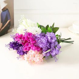 Decorative Flowers Purple Hyacinth Artificial Flower Lavender Fake Silk For Home Wedding Garden El Marriage Birthday Decoration