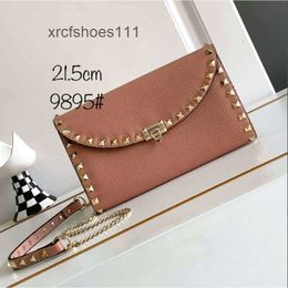 Event Square Wallet Bags Purse Fashionable Stud Rivet Small Rock 2024 Vo Valentteno Chain Shoulder Simple Envelope Bag Handbag New Handheld Lady Female ELAY