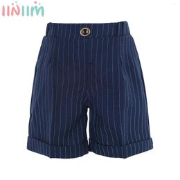 Shorts Kids Boys Gentlemen Suit Pants School Uniform Elastic Waistband Chino Casual Preppy Style For Stage Performance Party