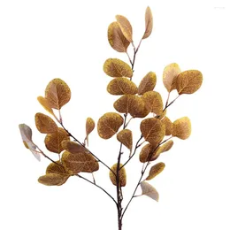 Decorative Flowers Artificial Eucalyptus Stems Fake Plant Realistic Indoor Outdoor Leaves Natural Colour Veins Easy Maintenance For 3