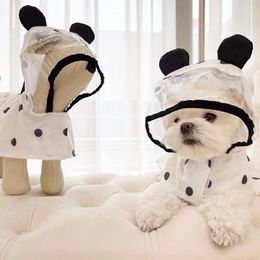 Dog Apparel Full Print Polka Dot Poncho Pet Rain Leashable Waterproof Two-legged Cape Puppy Four Seasons Universal Clothes