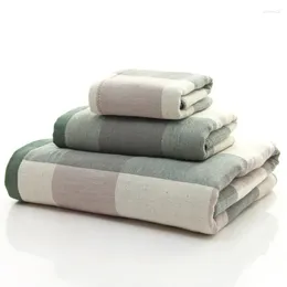 Towel 3pcs Green Plaid Bath Set Premium Large Hand Pack Of 3 Blue Gift Men Towels