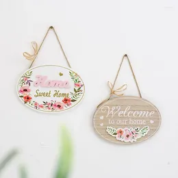 Decorative Figurines Mediterranean Style Wooden Hanging Decorations Home Decor Crafts Restaurant Welcome Pendant Door Sign Accessories