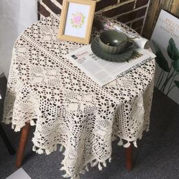 Table Cloth Lacey Vintage Wedding Tassel For Tablecloths Crocheted Decor Dining Rectangle/round Coffee Cover Hand