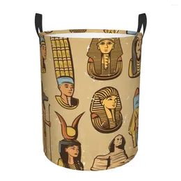 Laundry Bags Waterproof Storage Bag Vintage Ancient Egyptian Household Dirty Basket Folding Bucket Clothes Toys Organiser