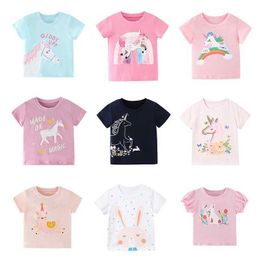 T-shirts Summer 2-8 Years Kids Girl T-shirts Cotton Printed Graphic Little Girl Top Toddler Baby Girl Tees Young Children Clothes T240509