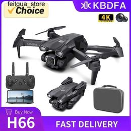 Drones KBDFA H66 Mini Drone HD Camera Aviation Photography Four Helicopter 2.4G Professional Optical Flow RC Helicopter Folding Drone Toy Gift S24513