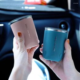 Mugs Portable Mini Stainless Steel Casual Cup Double Layer Heat Insulation Anti-scald With Lid Travel Drinking Coffee Milk Tea