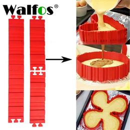 Baking Moulds WALFOS 4 Pcs/Set Silicone Cake Mould DIY Pan Square Rectangular Round Heart Shaped Cookie Mould Decorating Tools