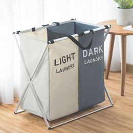 Laundry Bags Dirty Basket Waterproof Oxford Cloth Organiser Collapsible Big Capacity Clothes Storage Baskets With Holder