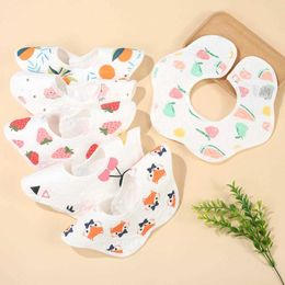 Bibs Burp Cloths Baby feeding Drool bib soft cotton high z button Burp clothing cute printed pattern baby boy girl Saliva towel baby bib d240513