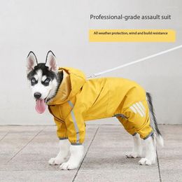 Dog Apparel Raincoat Pet Waterproof Night Reflection Windproof Coat Pets Outwear Four Legged Hardshell Jacket Solid Clothes
