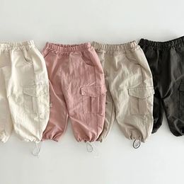 Milancel Autumn Ins Style Pants للأطفال الفتيات والفتيان فضفاضة وأزياء بشكل عام 240508