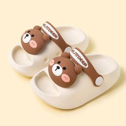 born Baby Slippers Kids Shoes Summer Cute Animal Cartoon Bear Boys Girls Infant Child Comfortable Nonslip Sandals 240511