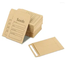Gift Wrap 100 Pcs Plastic Envelopes 3.54 X 2.36 Inch Brown Kraft Paper Seed Packets Resealable Self Sealing
