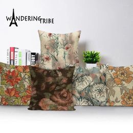 Pillow Vintage Decorative Covers Flower Floral Pillows 45 Shabby Throw Cover Nordic Living Room