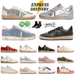 Sports Ball Star Designer Casual Shoes Women Mens Silver Glitter Ice Gray Suede Leather Luxury Never Stop Dreaming Vintage Italy Brand Skateboard Sneakers Trainers