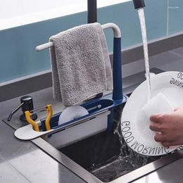 Kitchen Storage Adjustable Sink Shelf Sinks Organiser Soap Sponge Holder Drain Rack Basket Gadgets Accessories Tool